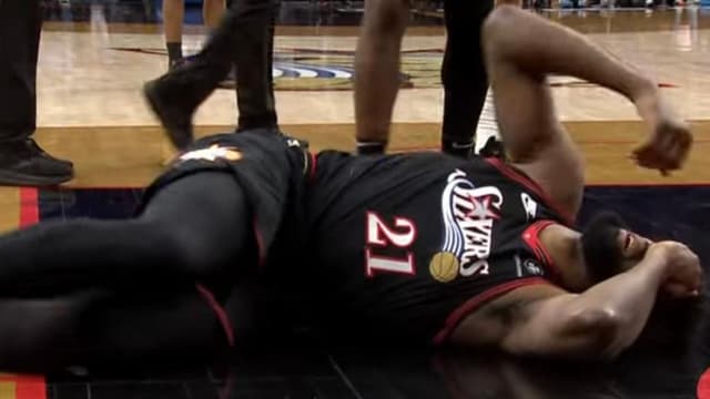  Joel Embiid Down With Apparent Knee Injury