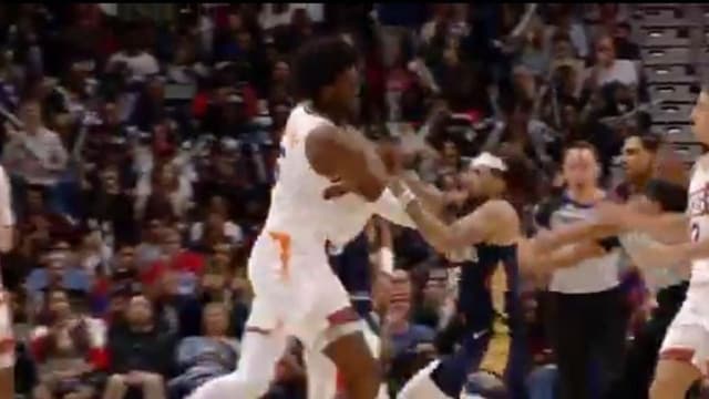 Jose Alvarado and Mark Williams Exchange Blows After Scrappy Possession