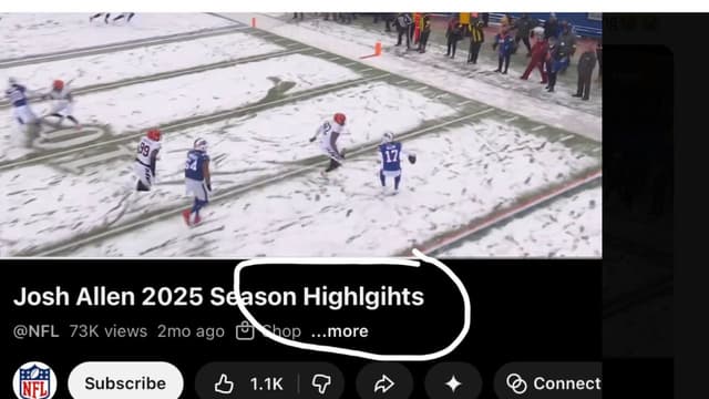 NFL YouTube Gets Trolled Over Typo in Josh Allen Highlights Video