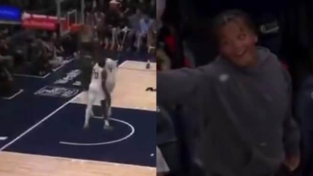 Kyden Randle Excited as His Father Julius Randle Baptizes Jalen Green With the Poster Dunk
