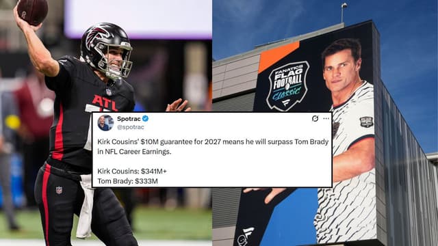 Kirk Cousins Surpasses Tom Brady in Career Earnings After Raiders' Deal