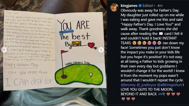 LeBron James Shares Emotional Father’s Day Card From Daughter Zhuri
