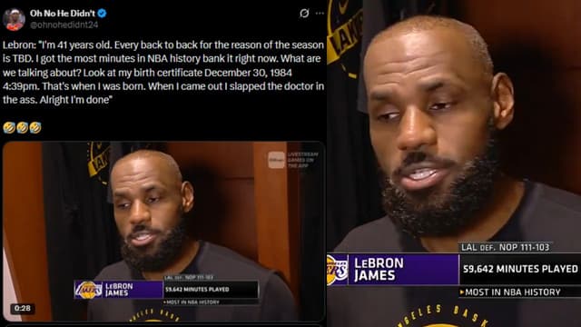 LeBron James Jokes All Back-to-Backs Are “TBD” at 41