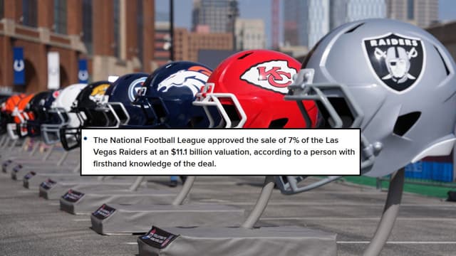 NFL Approves Sale of 7 Percent of Raiders at Over $11 Billion Valuation