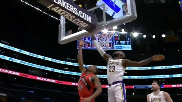 LeBron James Rises for the Chasedown Block