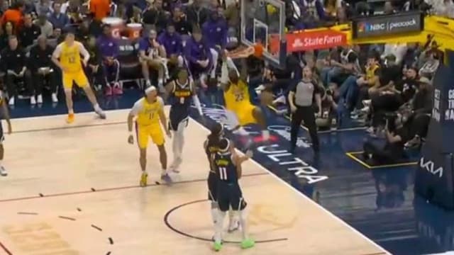 LeBron James Slams Home the Vicious Two-Handed Dunk vs. Nuggets