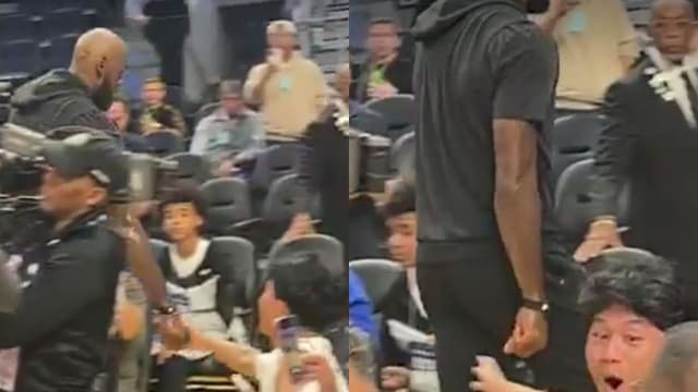 Fan Stunned as LeBron James Touches His Hand