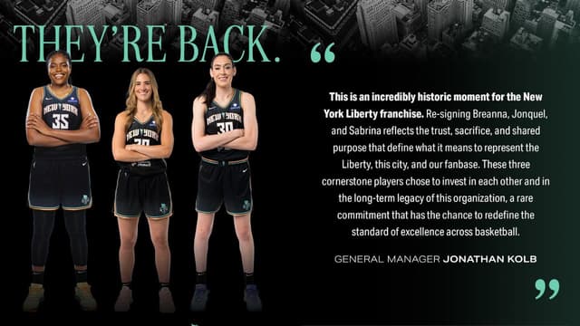 Breanna Stewart, Sabrina Ionescu and Jonquel Jones Are Back With New York