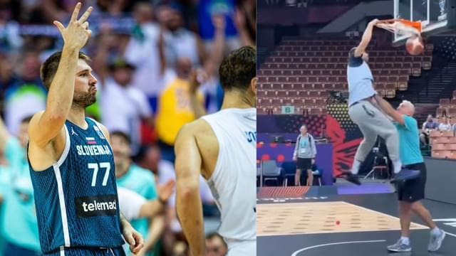 Luka Doncic Puts Dad Sasa On a Poster During Slovenia Warmup