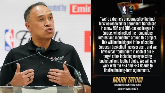 Mark Tatum Says NBA-FIBA Europe League Has 12 Frontrunners