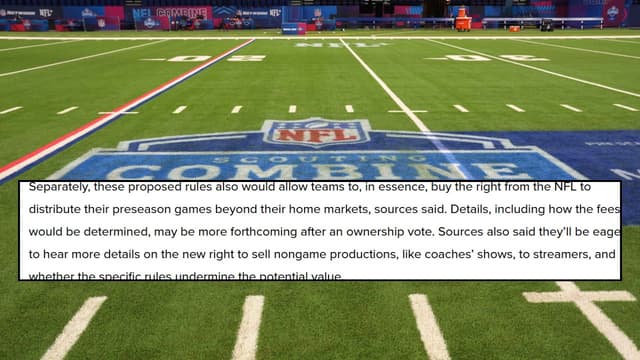 NFL Teams Expected to Sell Preseason TV Rights to Streamers