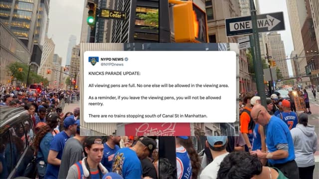 Knicks Parade Crowds Fill Viewing Areas Hours Before 10 A.M. Start