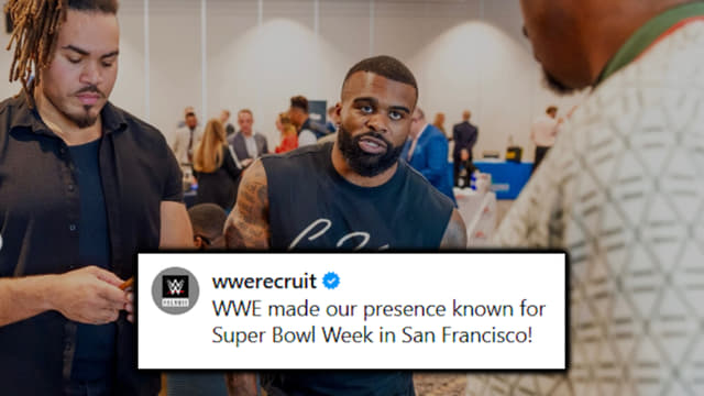 Osiris Griffin, Elijah Holyfield Rep WWE At Super Bowl Career Fair