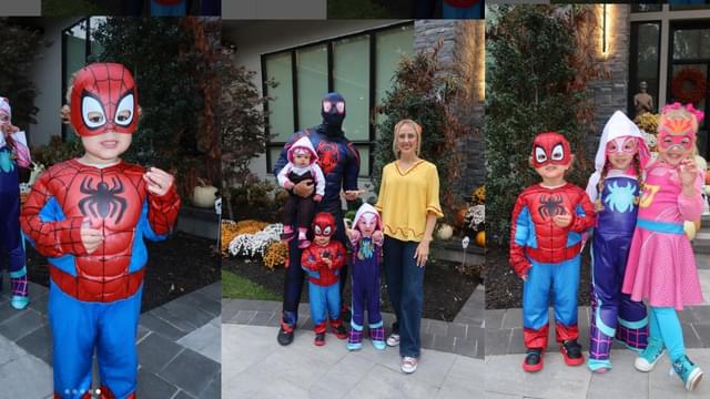 Patrick Mahomes and Family Ace Spider-Man Theme for Halloween
