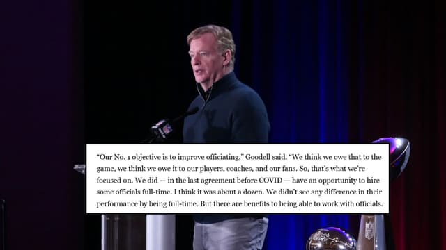Roger Goodell Admits NFL Refs Need to Improve Rapidly