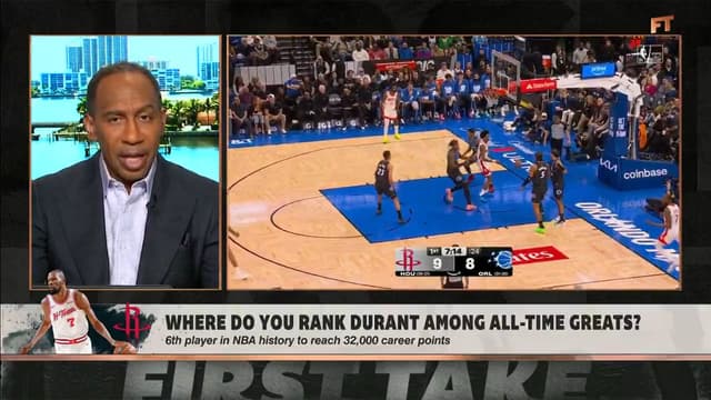 Stephen A. Smith: Kevin Durant Is “Top 10 All Time,” and “Absolutely Spectacular”