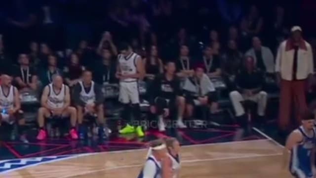 Shams Charania Seen on His Phone During All-Star Celebrity Game