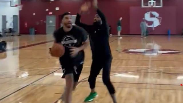 Jayson Tatum Participates in a Full Workout At Celtics Shootaround Today