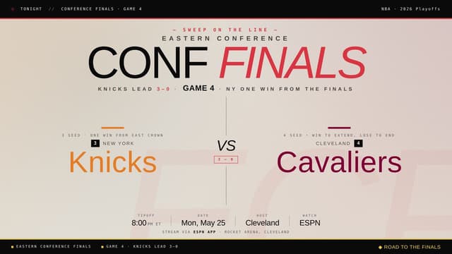What Playoff Games Are on Today? NBA Schedule (May 25th)