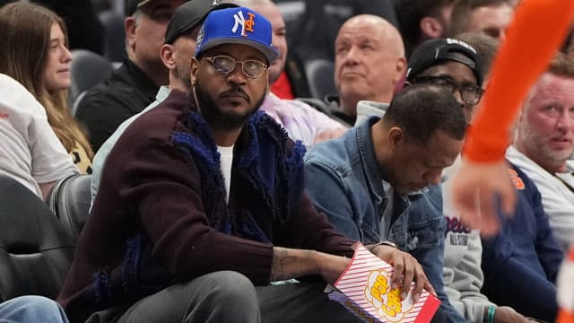 Carmelo Anthony Was Courtside Yelling "Offensive Rebound Is There" Before OG's Game Winner