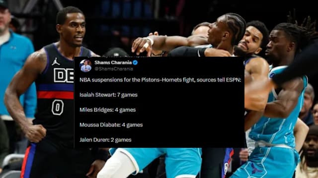 NBA Hands Out Suspensions After Pistons-Hornets Fight, Isaiah Stewart Gets Seven Games 