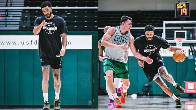 Jayson Tatum Spotted in Simulated Run as Celtics Log Full Practice Day