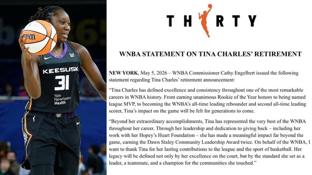 WNBA Commissioner Puts Out Statement For Tina Charles' Retirement