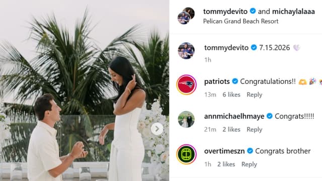 Patriots QB Tommy DeVito Announces Engagement