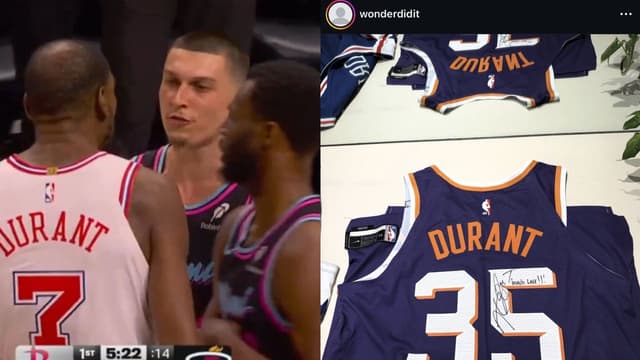 Tyler Herro Posts Signed Kevin Durant Jersey on IG After Their Heated Back and Forth
