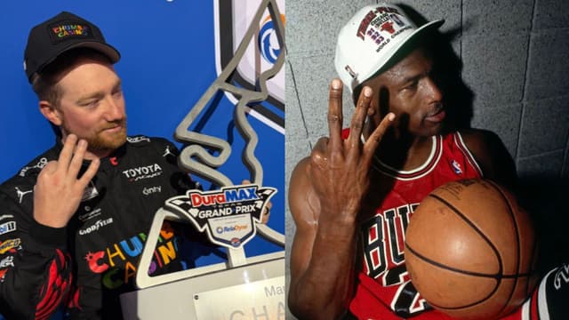 Tyler Reddick Recreates Michael Jordan's Iconic Three-Peat Photo