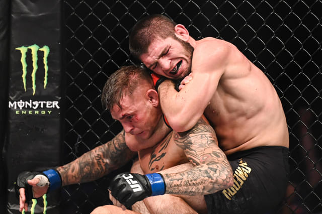 Khabib Nurmagomedov Says Dustin Poirier Couldn’t Make Him Tap in Front of His Father