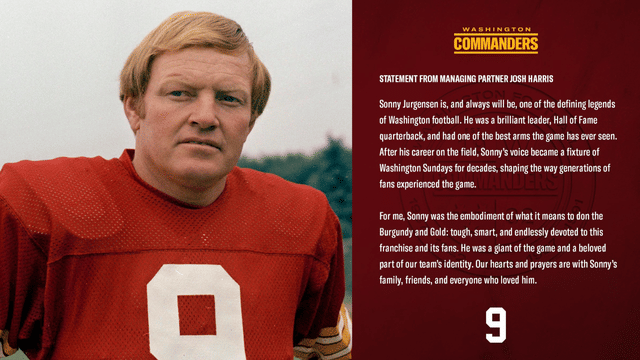Hall of Fame QB Sonny Jurgensen Dies at 91