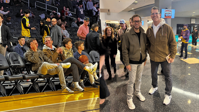 Jim Harbaugh, Mike McDaniel Spark Buzz With Courtside Meetup