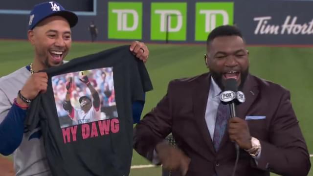 Mookie Betts Gets ‘My Dawg’ Tee From David Ortiz After Game 6 Win