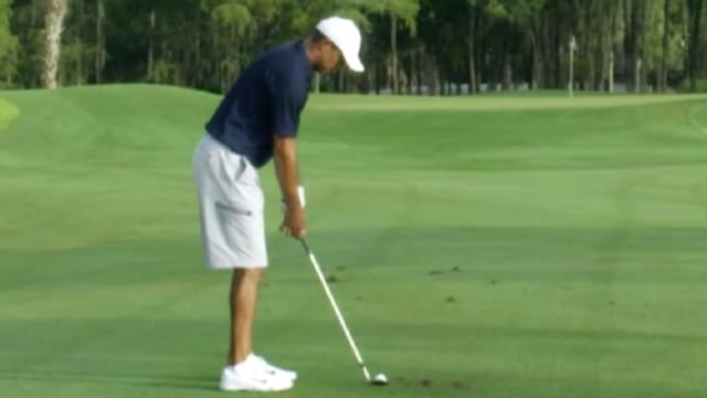 Tiger Woods Breaks Down His Feel-Based 77-Yard Wedge Shot