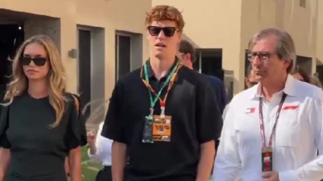 Jannik Sinner Arrives In Abu Dhabi Paddock With GF Laila Hasanovic