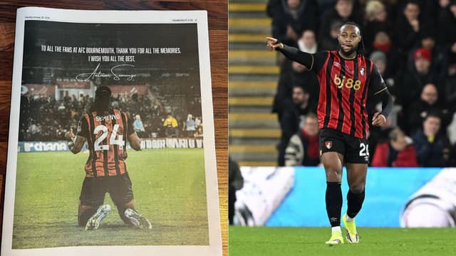 Antoine Semenyo Buys Full-Page Tribute to Bournemouth Fans