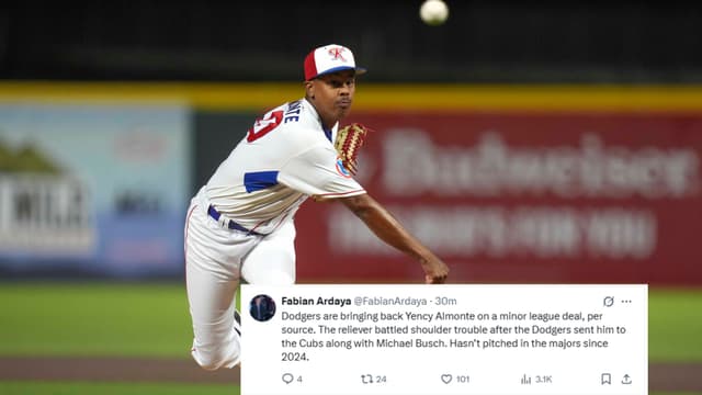 Dodgers Reunite With Yency Almonte on Minor League Deal