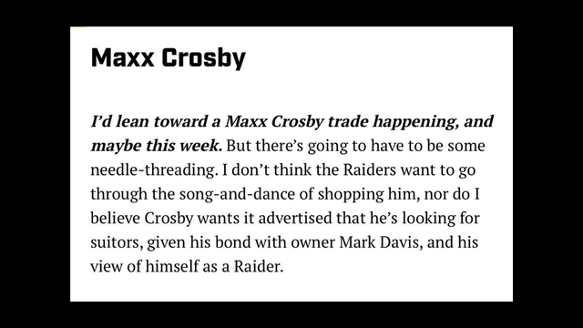 Maxx Crosby Trade Could Happen As Soon As “This Week”
