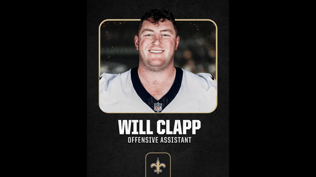 Saints Hire Will Clapp as Offensive Assistant