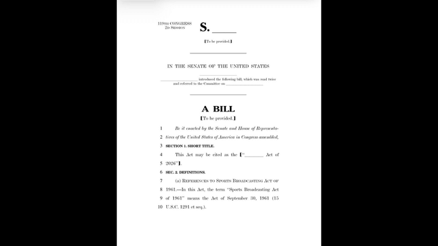 Bipartisan Bill Aims to Amend Sports Broadcasting Act
