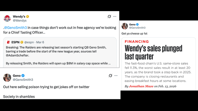 Geno Smith Claps Back at Wendy’s After Raiders Release News