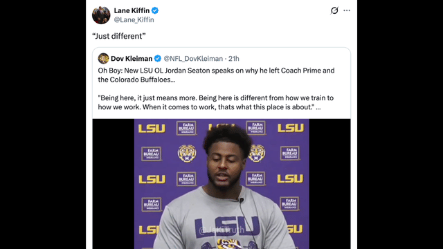 Lane Kiffin Reacts After Jordan Seaton Compares LSU, Colorado