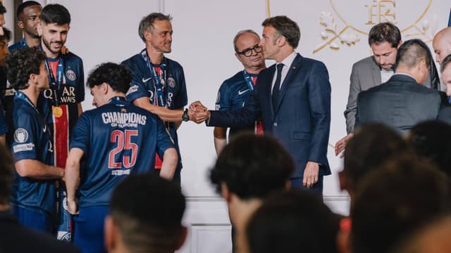 Emmanuel Macron Hails Luis Enrique After PSG's Champions League Victory