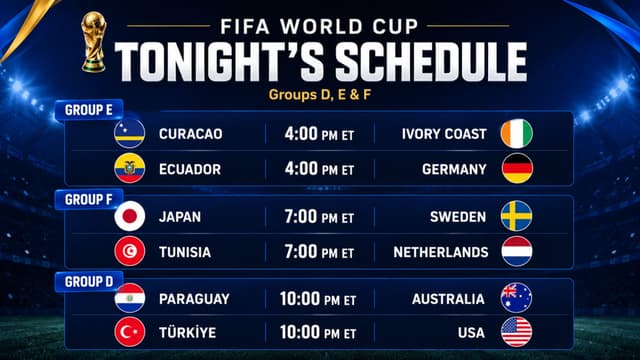 Germany, Netherlands and USA Headline World Cup Groups D-F Schedule