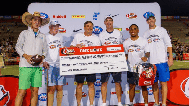 Raising Cane's Founder Donates $25,000 at Manning Passing Academy