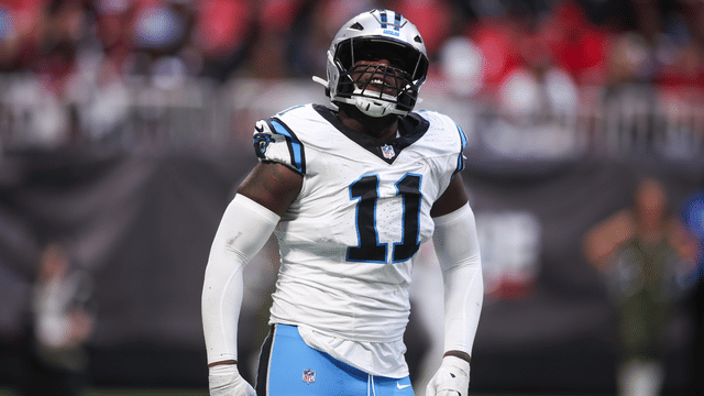 Panthers Await MRI Results on Rookie LB Nic Scourton's Knee Injury