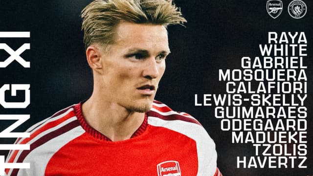 Mikel Arteta Starts Martin Odegaard, Kai Havertz in Community Shield Game Against Man City
