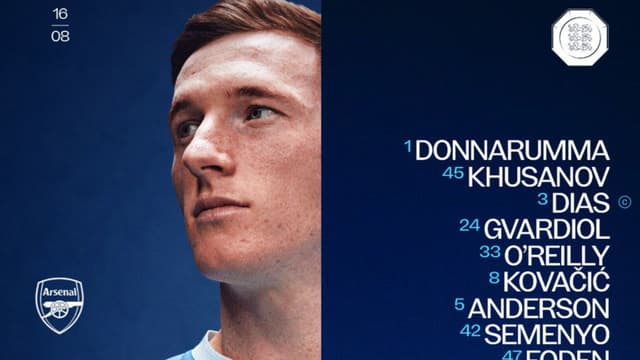 Elliot Anderson Starts for Manchester City in Community Shield vs Arsenal