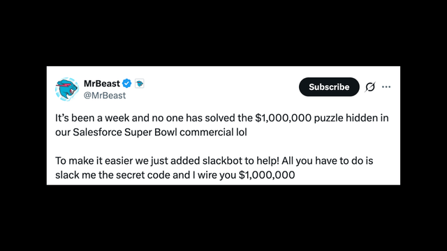 MrBeast Says $1M Super Bowl Puzzle Still Unsolved After One Week